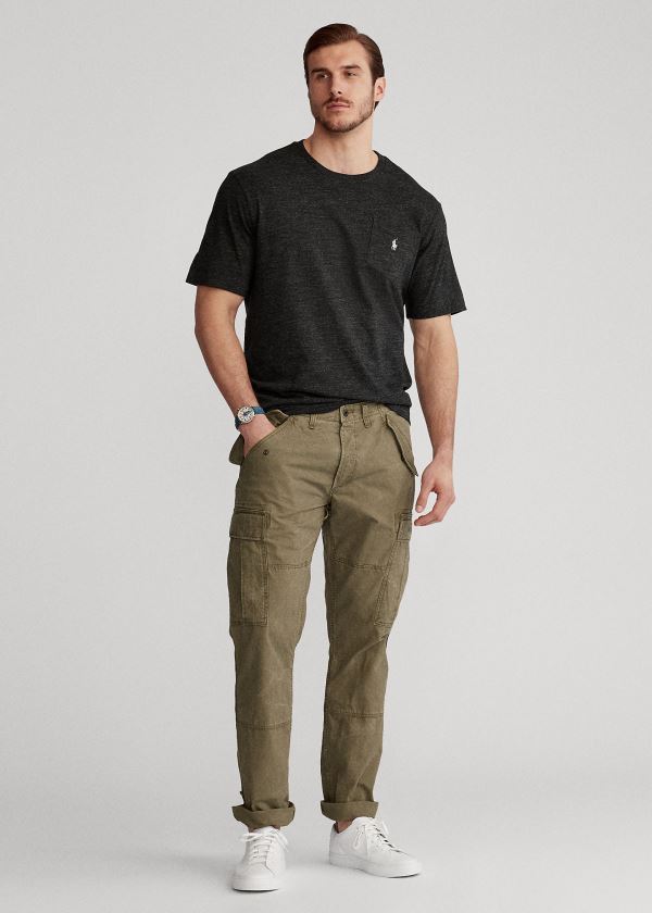 Pantalones Polo Ralph Lauren Hombre Verde Oliva - Classic Fit Cargo - RBEOF9675